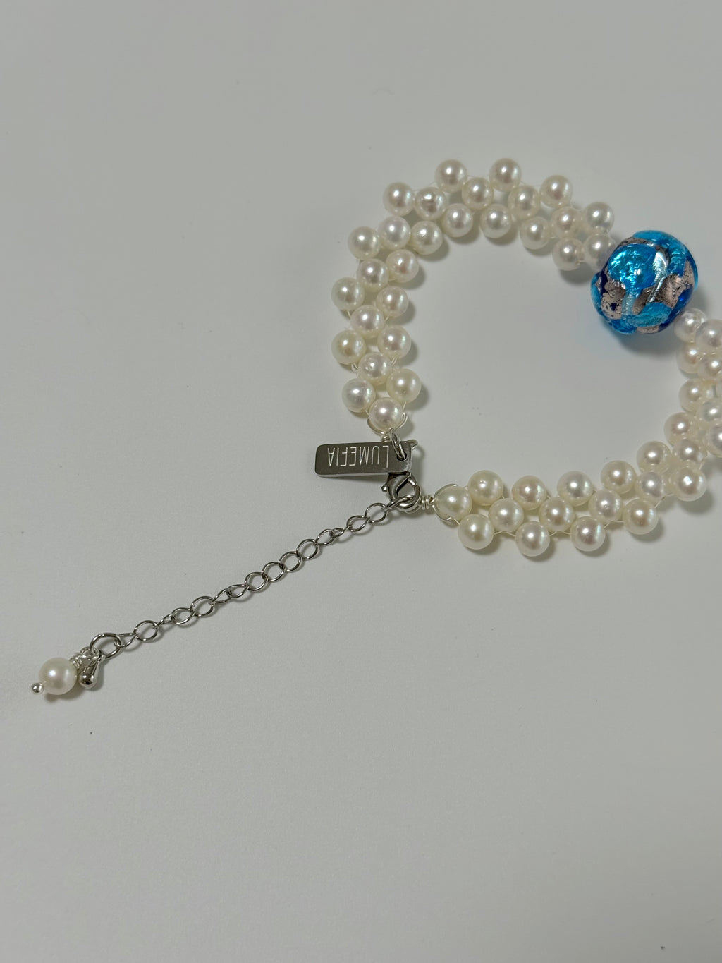 Blue Note | Freshwater Pearl & Japanese Glass Bracelet | Lumefia