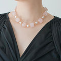 Blush Blocks — Linked Quartz & Pearl Necklace