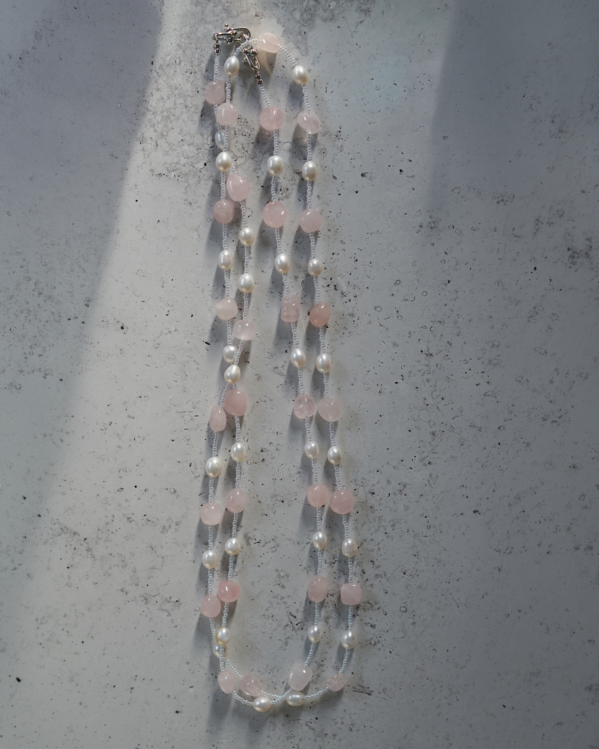Linear Sequence — Pearl & Quartz 2-Way Necklace