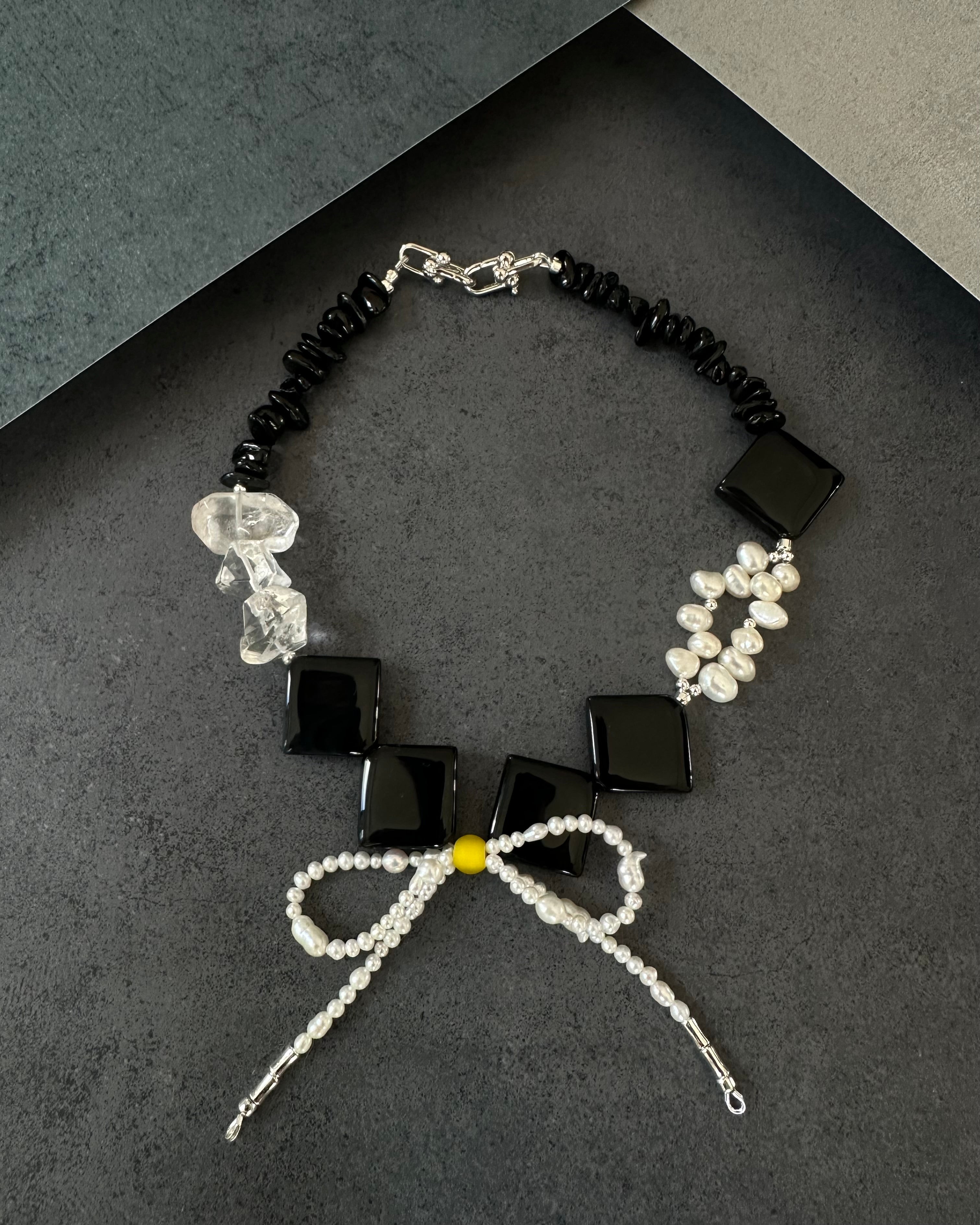 After Hours — Baroque Pearl & Agate Necklace