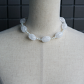 Frost Light | Crackle Quartz & Freshwater Pearl Necklace | Lumefia
