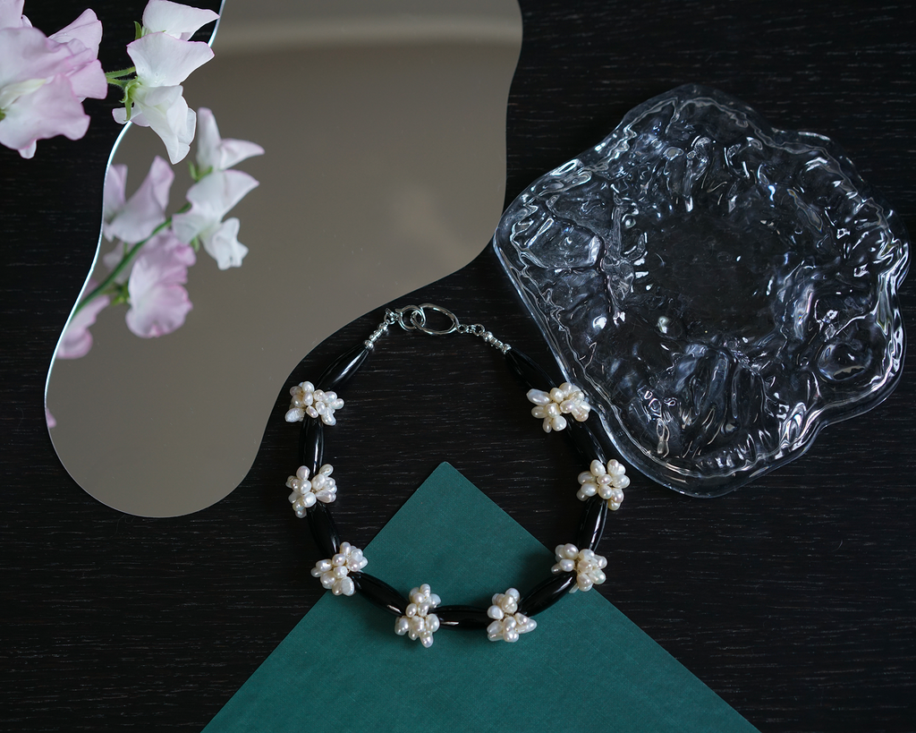 City Intervals — Agate & Baroque Pearl Necklace