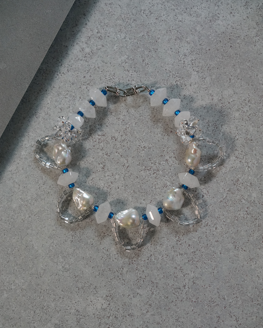 Silver Pulse — Baroque Pearl & Quartz Choker