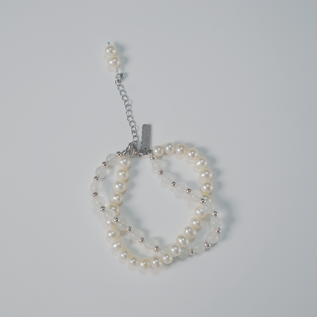 Pearl Bracelet 01 | White Jade & Pearl Bracelet | Lumefia