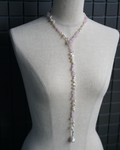 Soft Drift | Rose Quartz & Baroque Pearl 2-Way Long Necklace | Lumefia