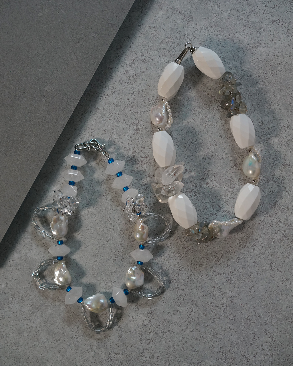 Silver Pulse — Baroque Pearl & Quartz Choker