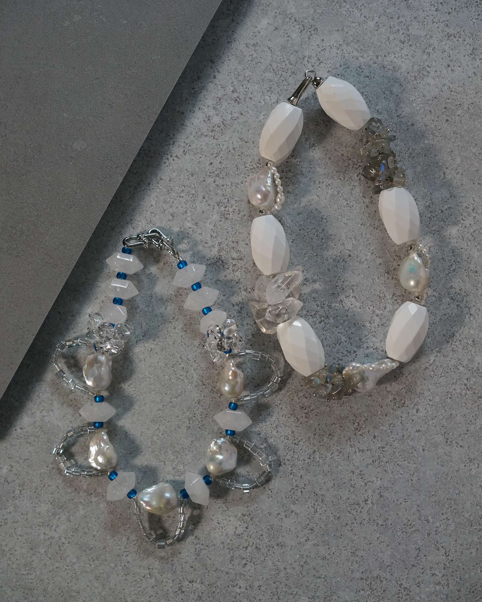 Silver Pulse — Baroque Pearl & Quartz Choker