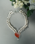 Sunlit Rose — Pearl & Agate Necklace