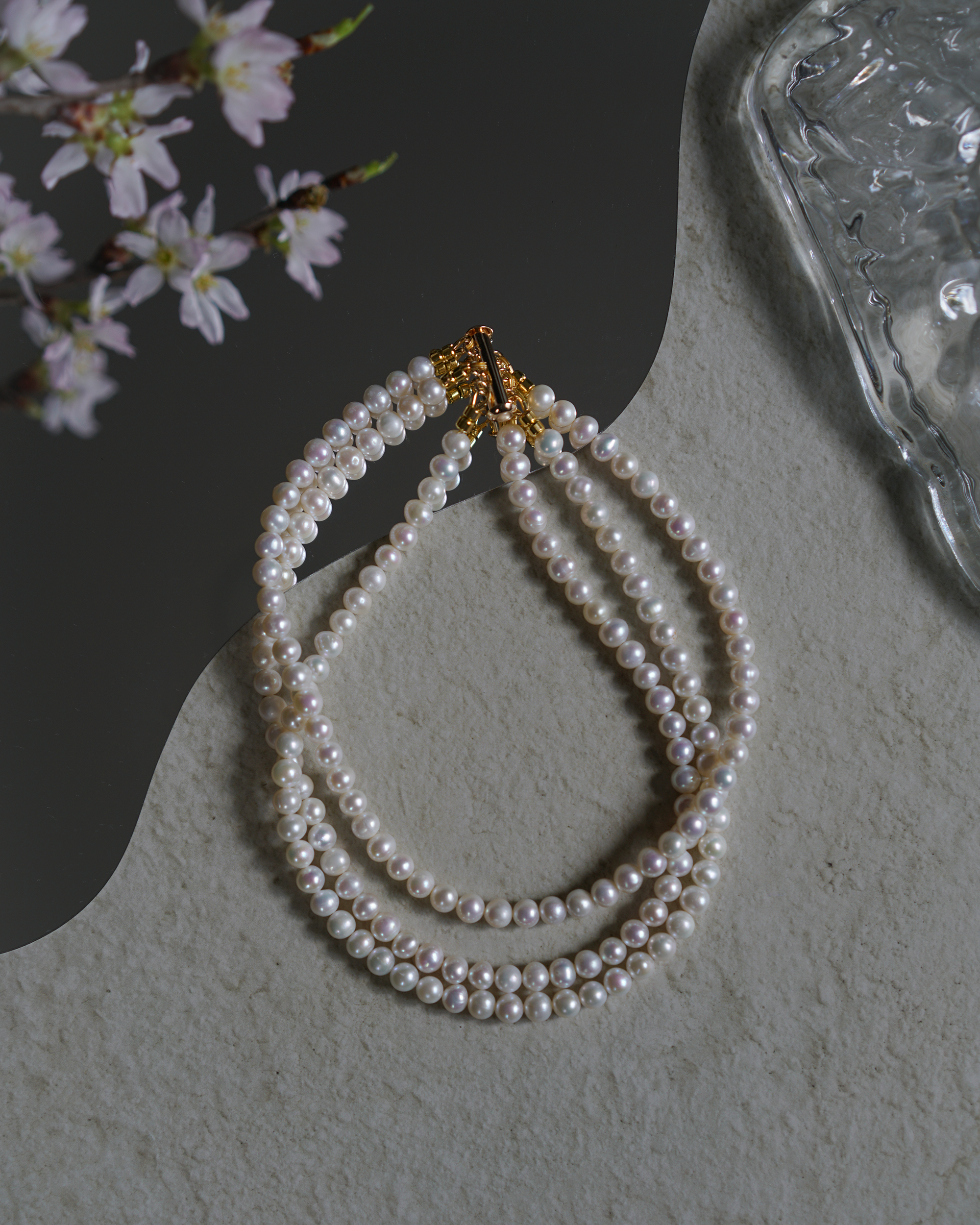 Triple Poise — Pearl Choker