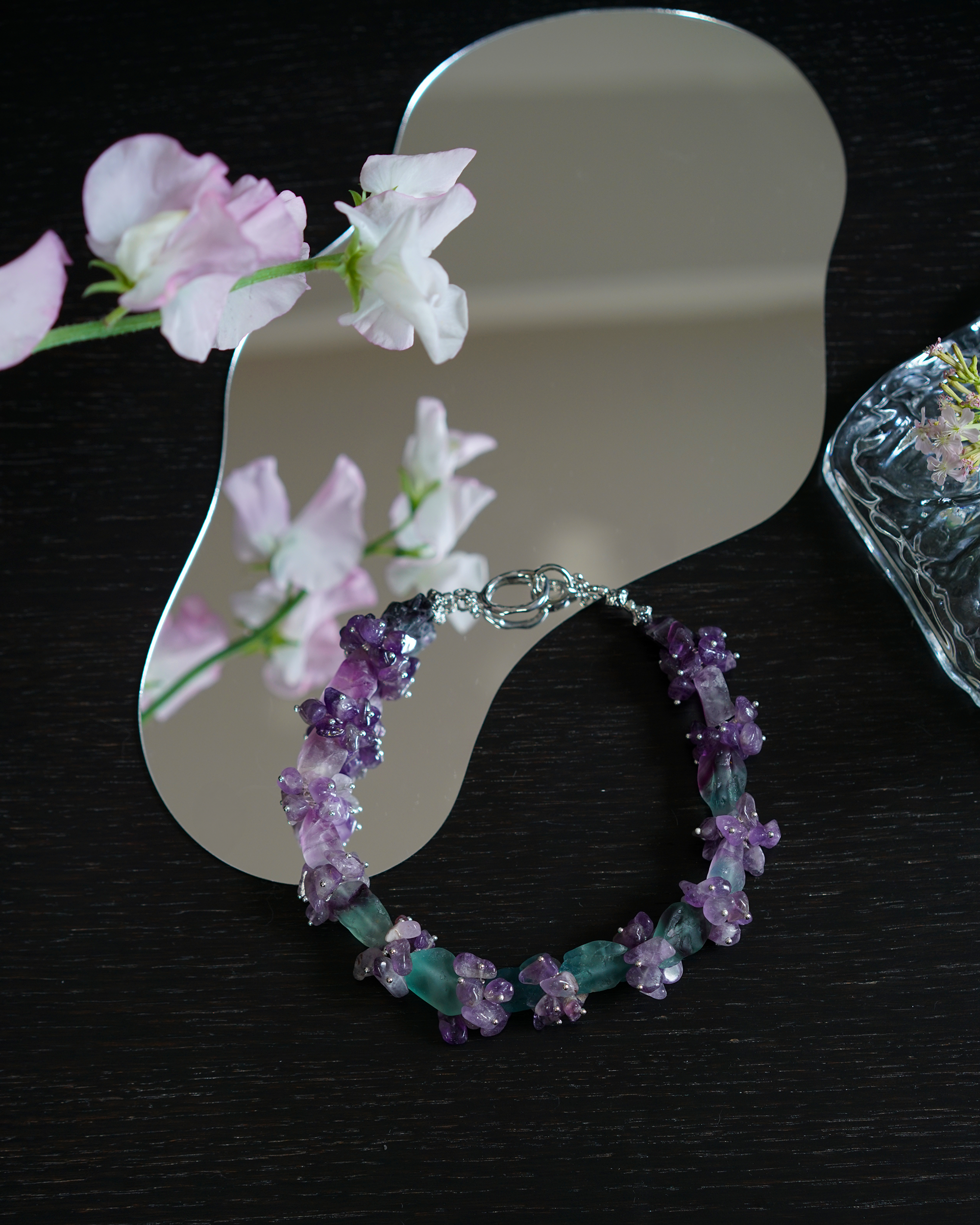 Violet Tangle — Raw Fluorite & Amethyst Necklace