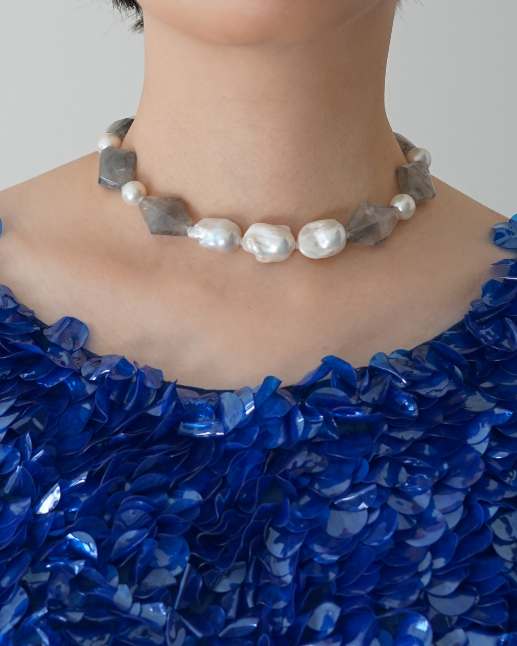 Pale Weather — Quartz & Pearl Necklace