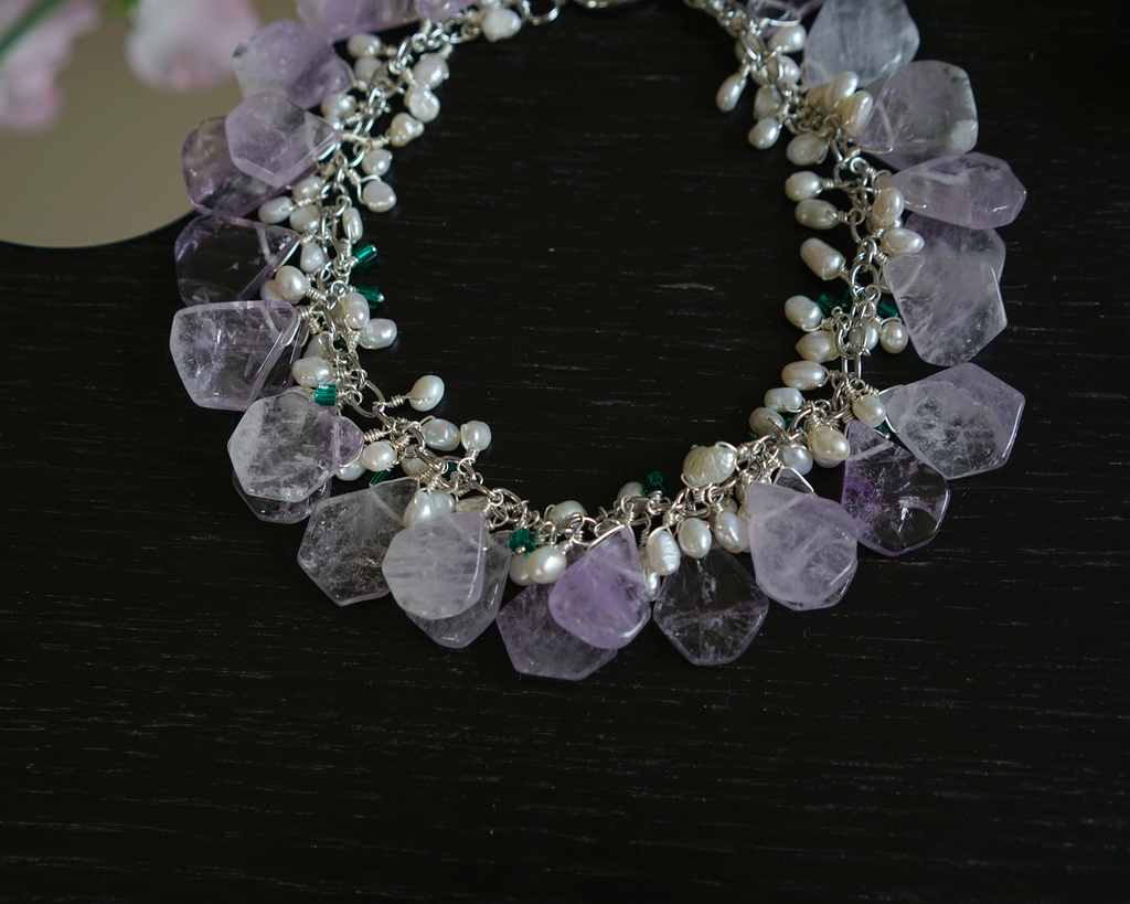 Petal Amethyst — Amethyst & Pearl Necklace
