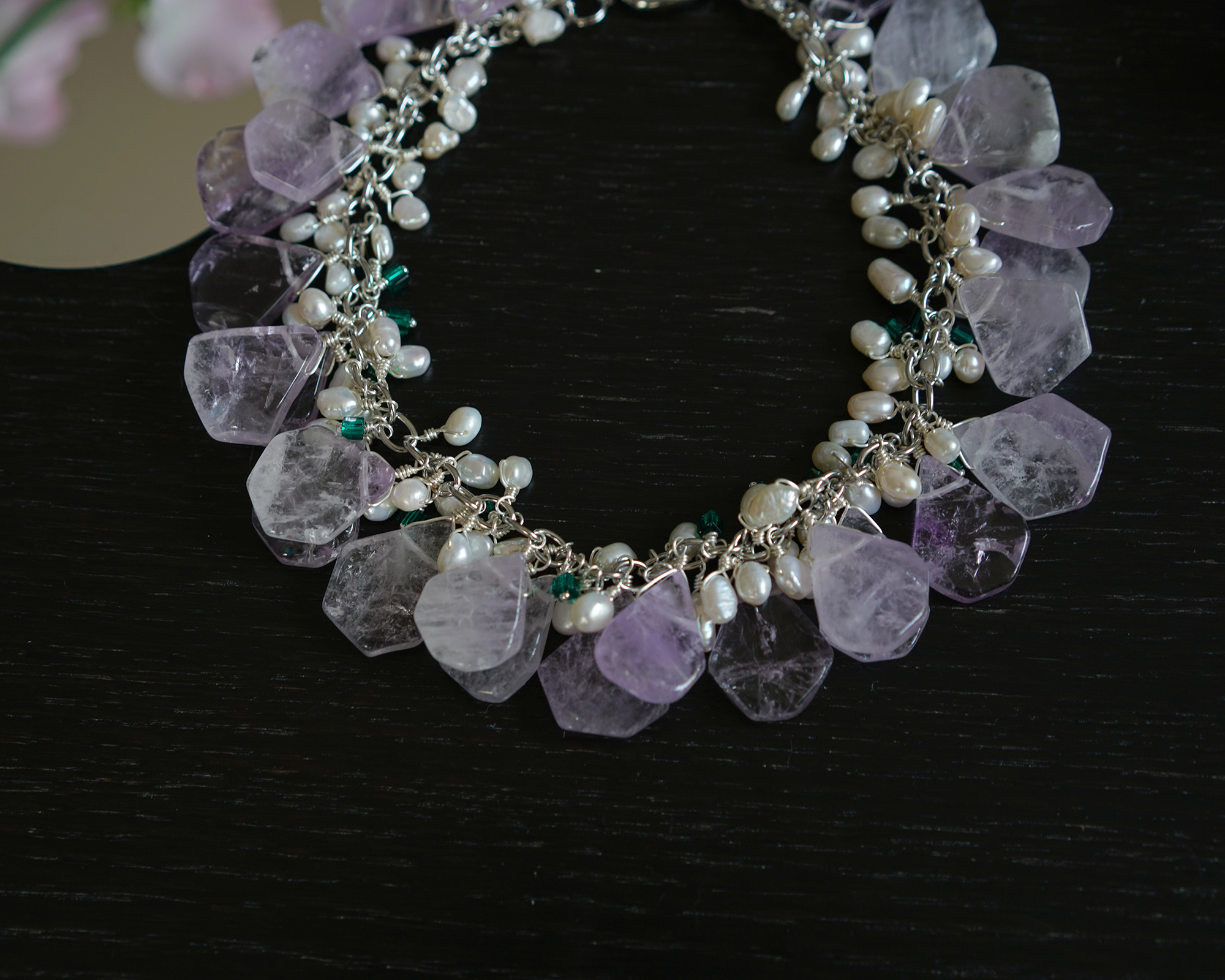 Petal Amethyst — Amethyst & Pearl Necklace
