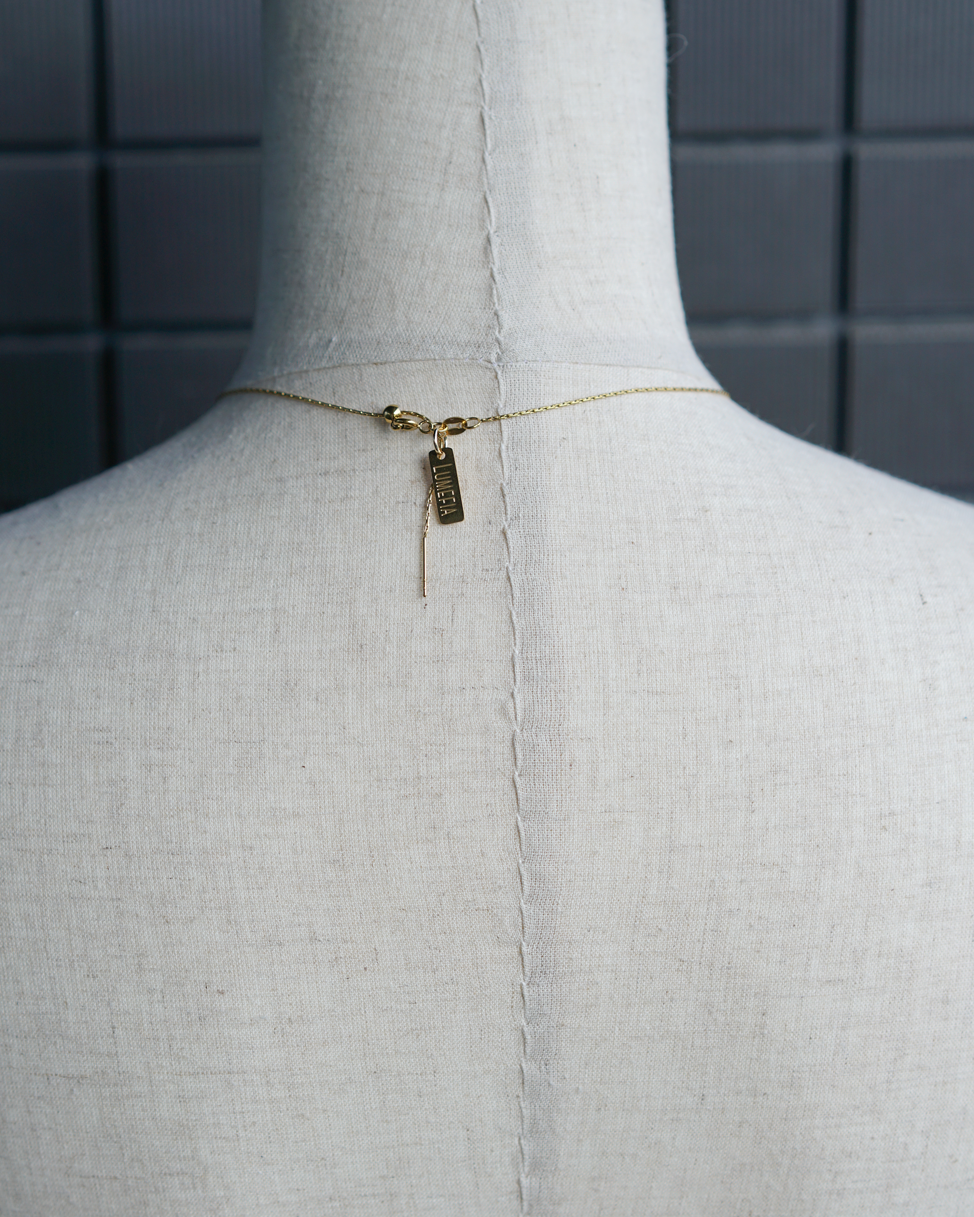 Line & Pearl 01 | Baroque Pearl & Stainless Steel Chain Necklace | Lumefia