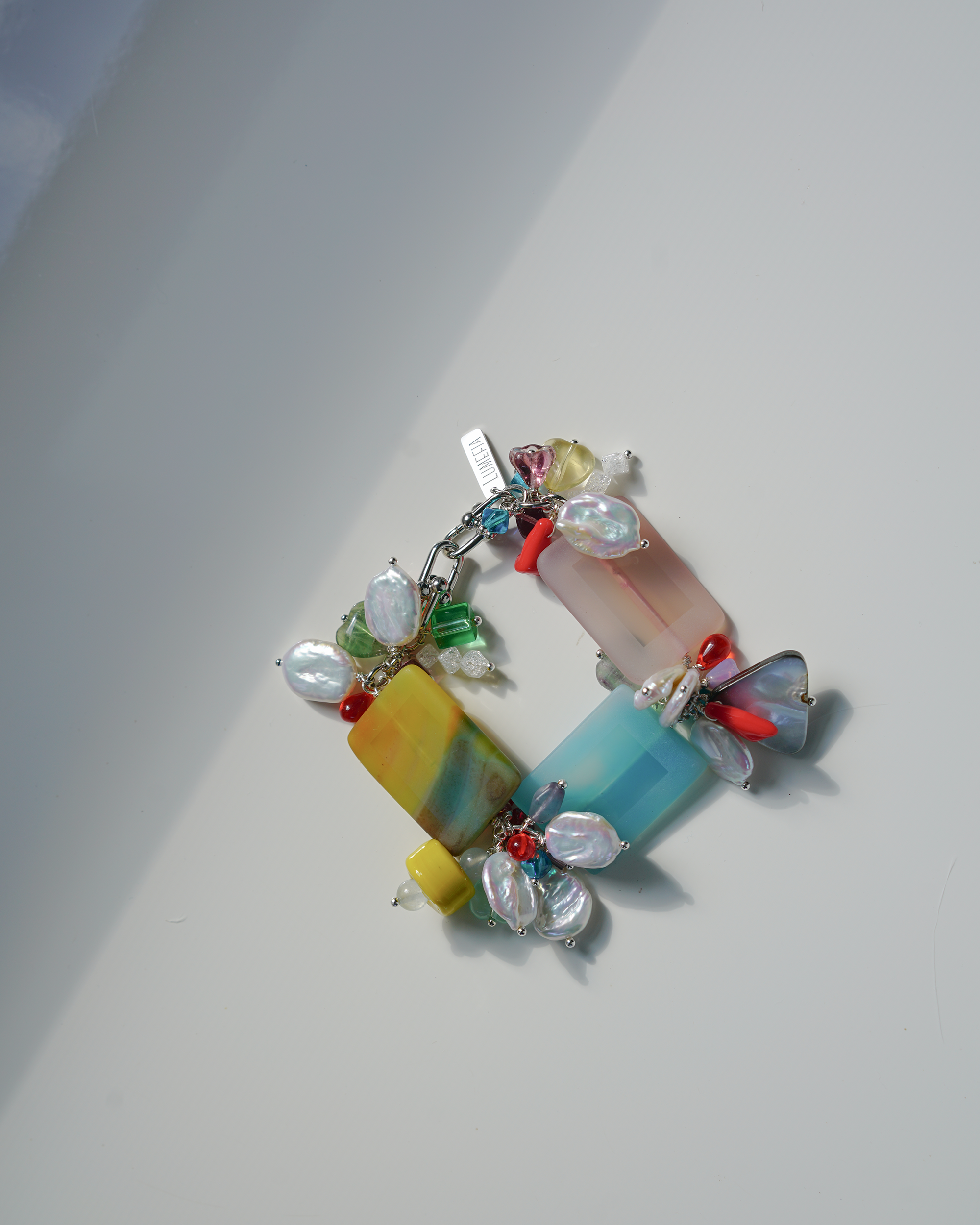 Sugar Weather Bracelet | Agate, Baroque Pearl & Czech Glass Bracelet | Lumefia