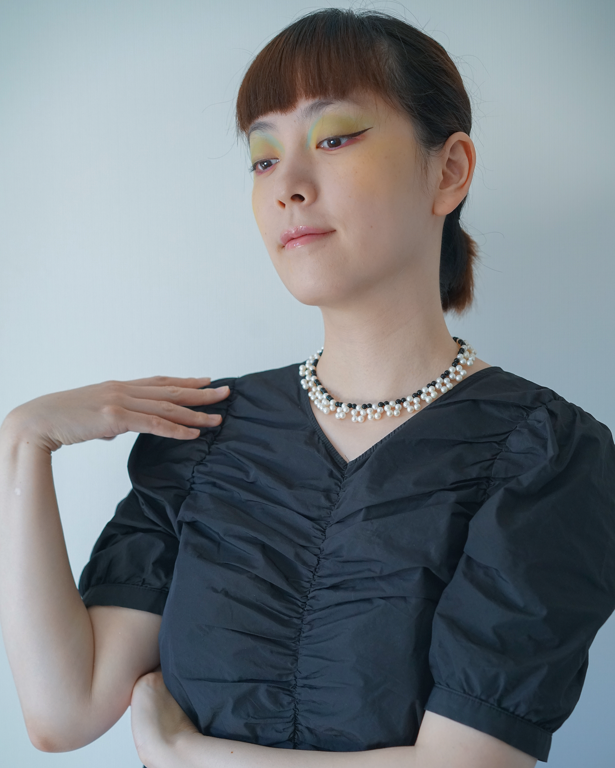 Night Bloom | Black Agate & Freshwater Pearl Necklace | Lumefia