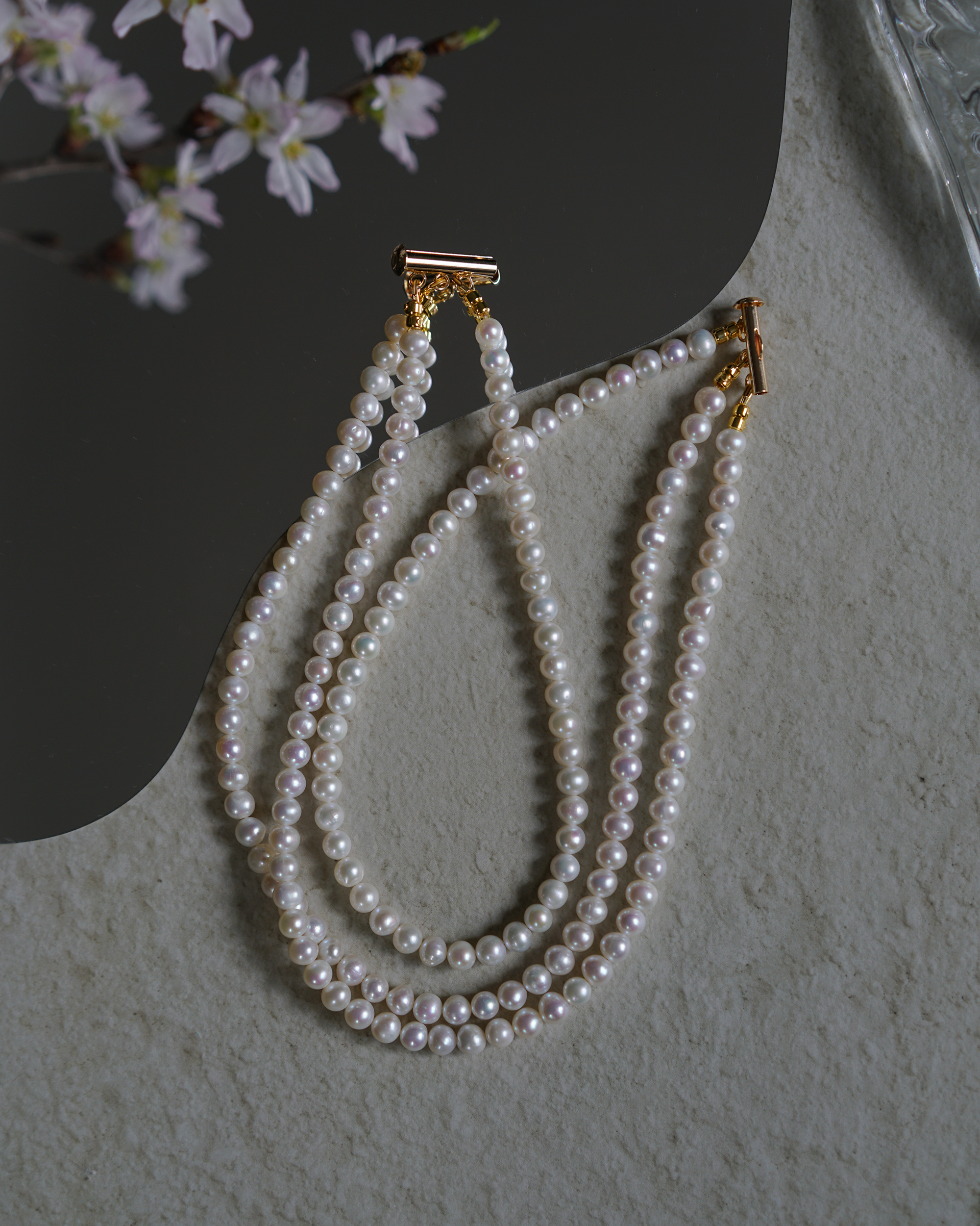 Triple Poise — Pearl Choker