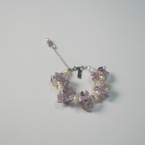 Ametrine Cluster Bracelet | Brazilian Ametrine & Pearl Bracelet | Lumefia