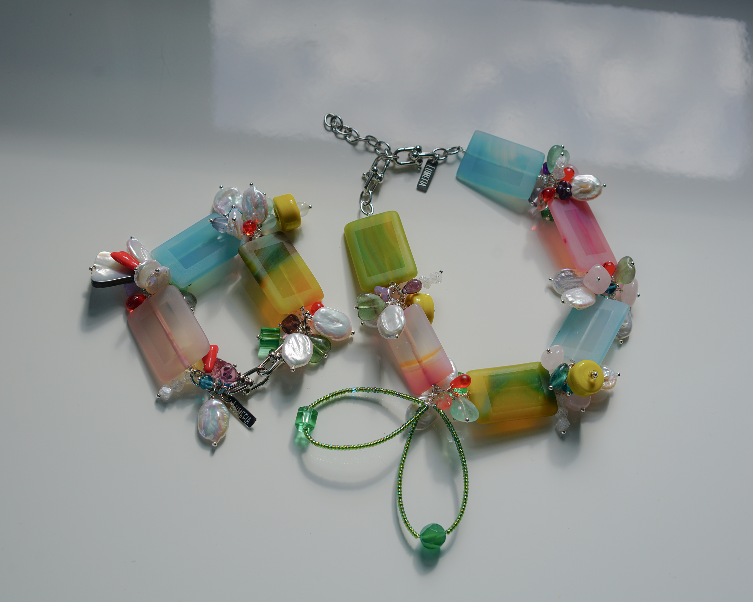 Sugar Weather Bracelet | Agate, Baroque Pearl & Czech Glass Bracelet | Lumefia