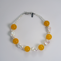 Honey Glow | Yellow Agate & Baroque Pearl Choker | Lumefia