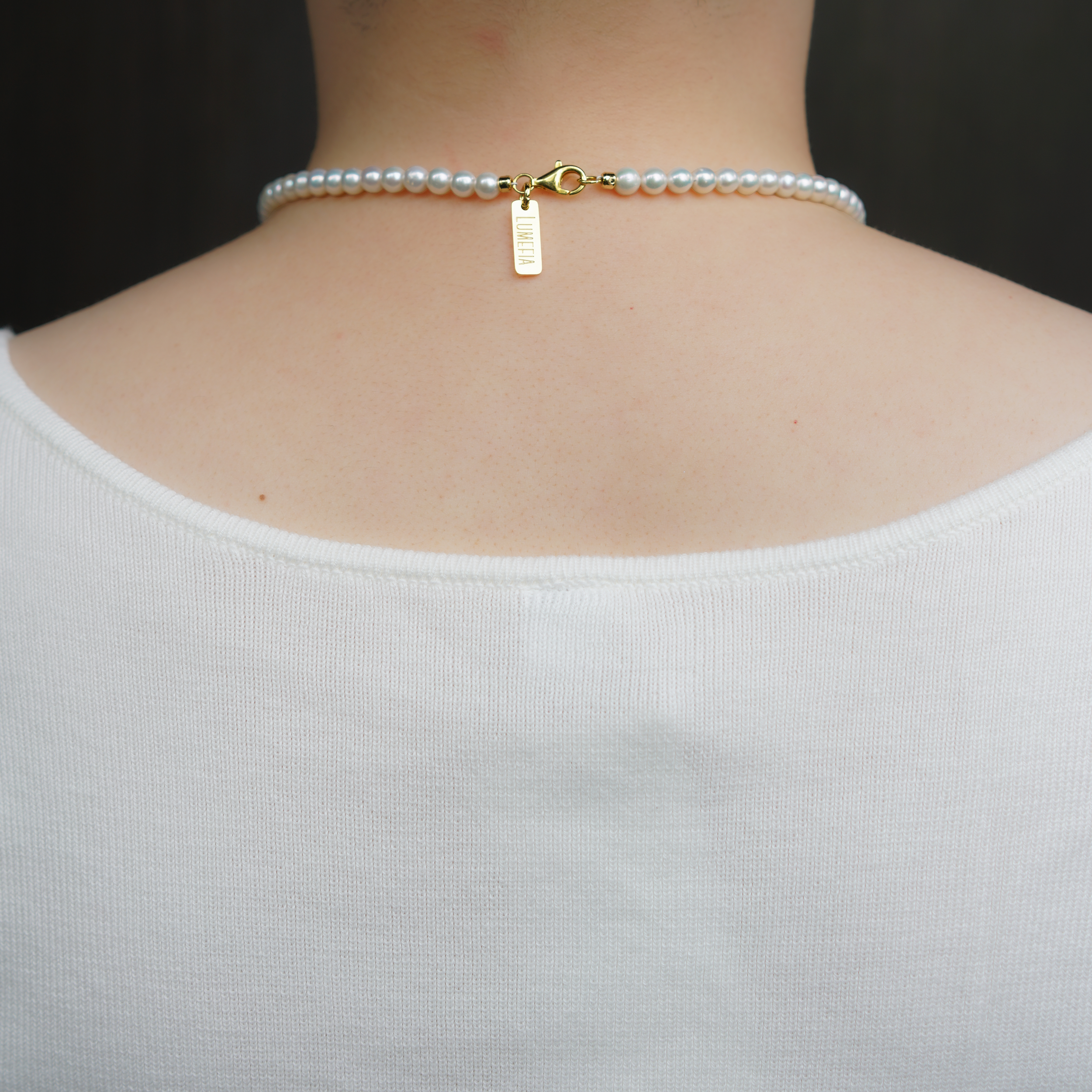 Classic Pearl Necklace | 5–6mm Freshwater Pearl | Lumefia