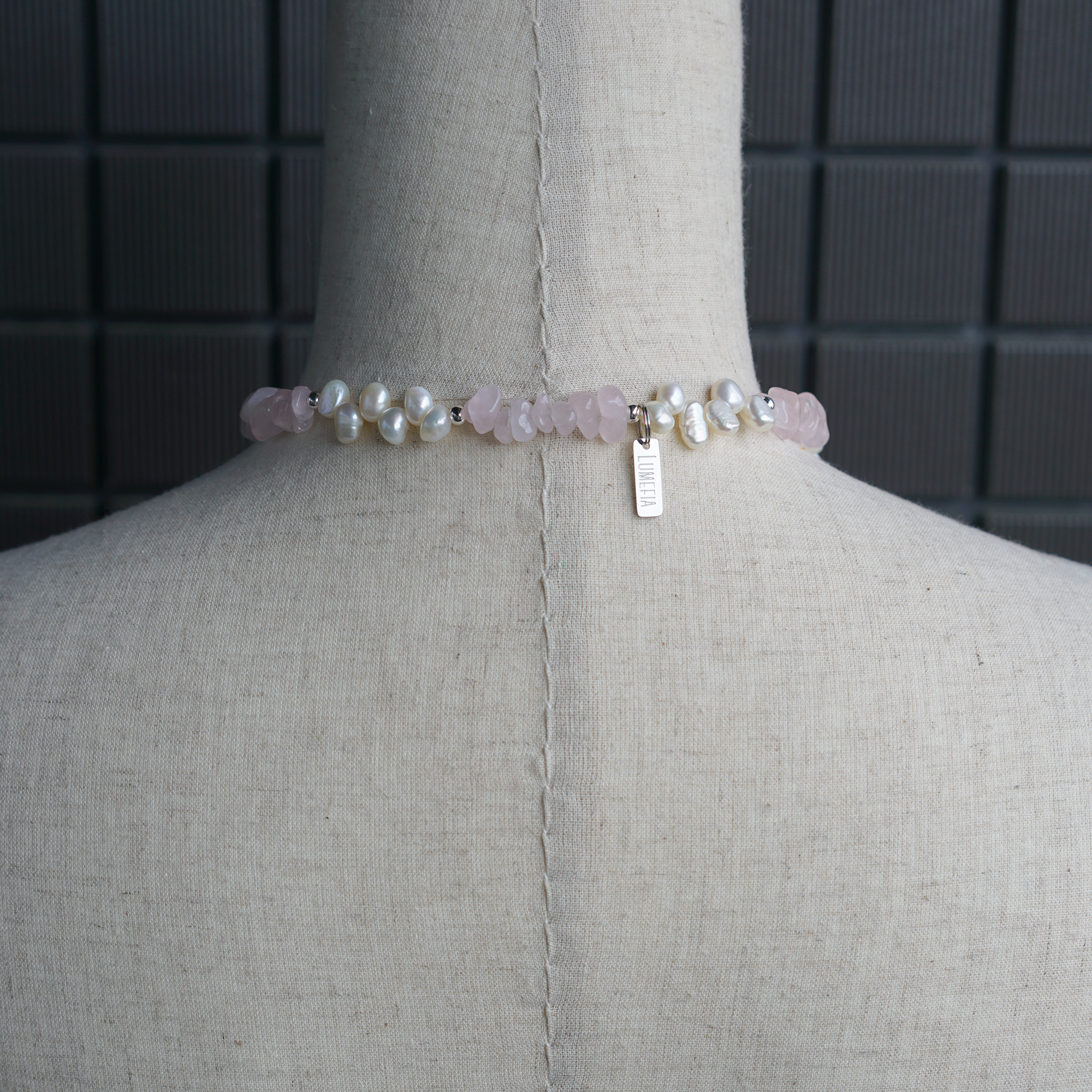 Soft Drift | Rose Quartz & Baroque Pearl 2-Way Long Necklace | Lumefia