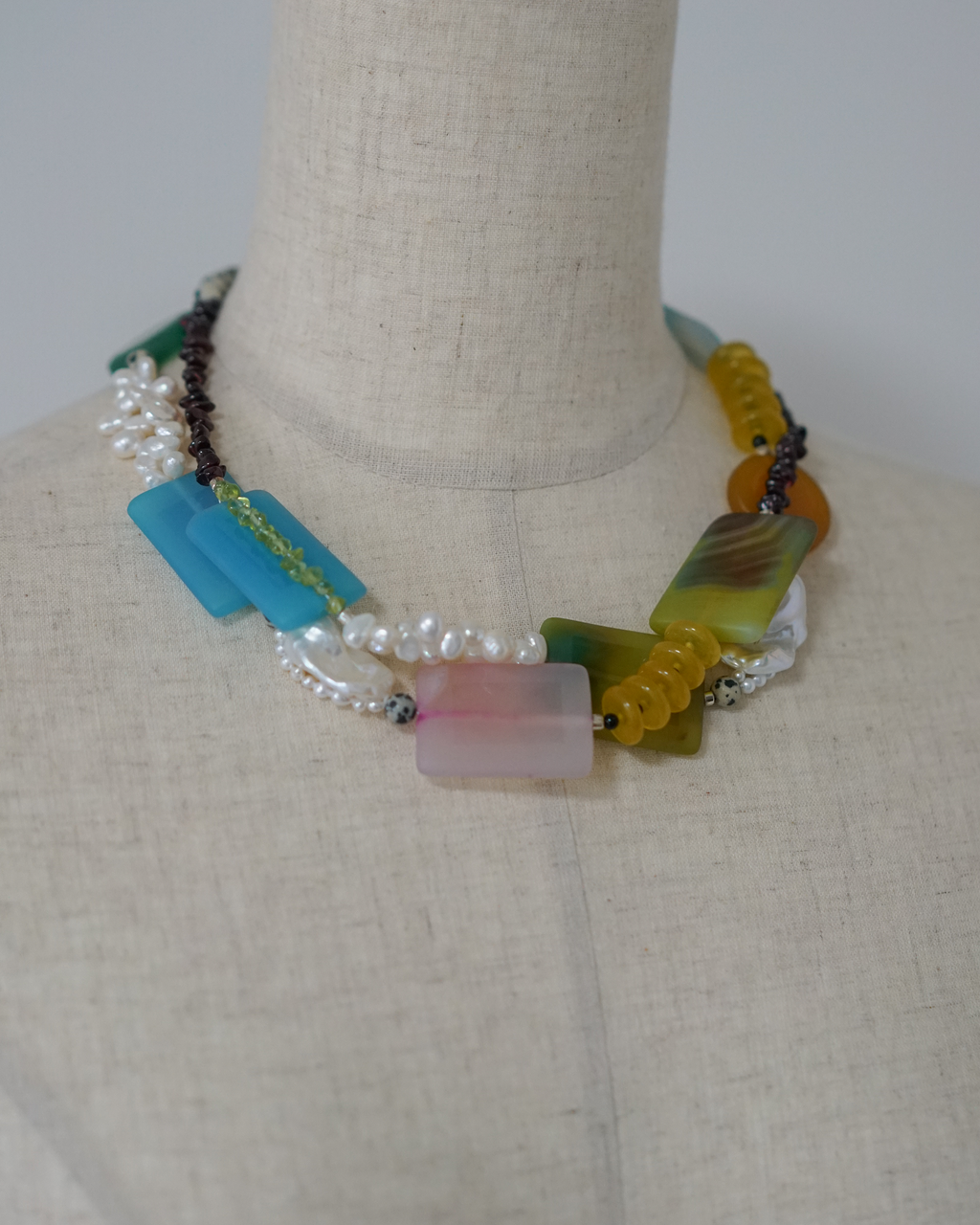 Iris — Baroque Pearl & Agate Necklace