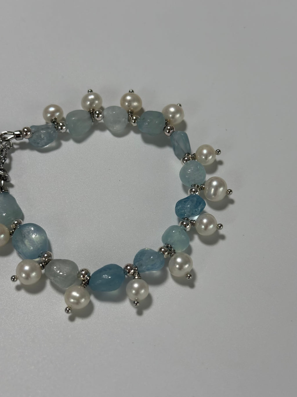 Sea Mist | Aquamarine & Freshwater Pearl Bracelet | Lumefia