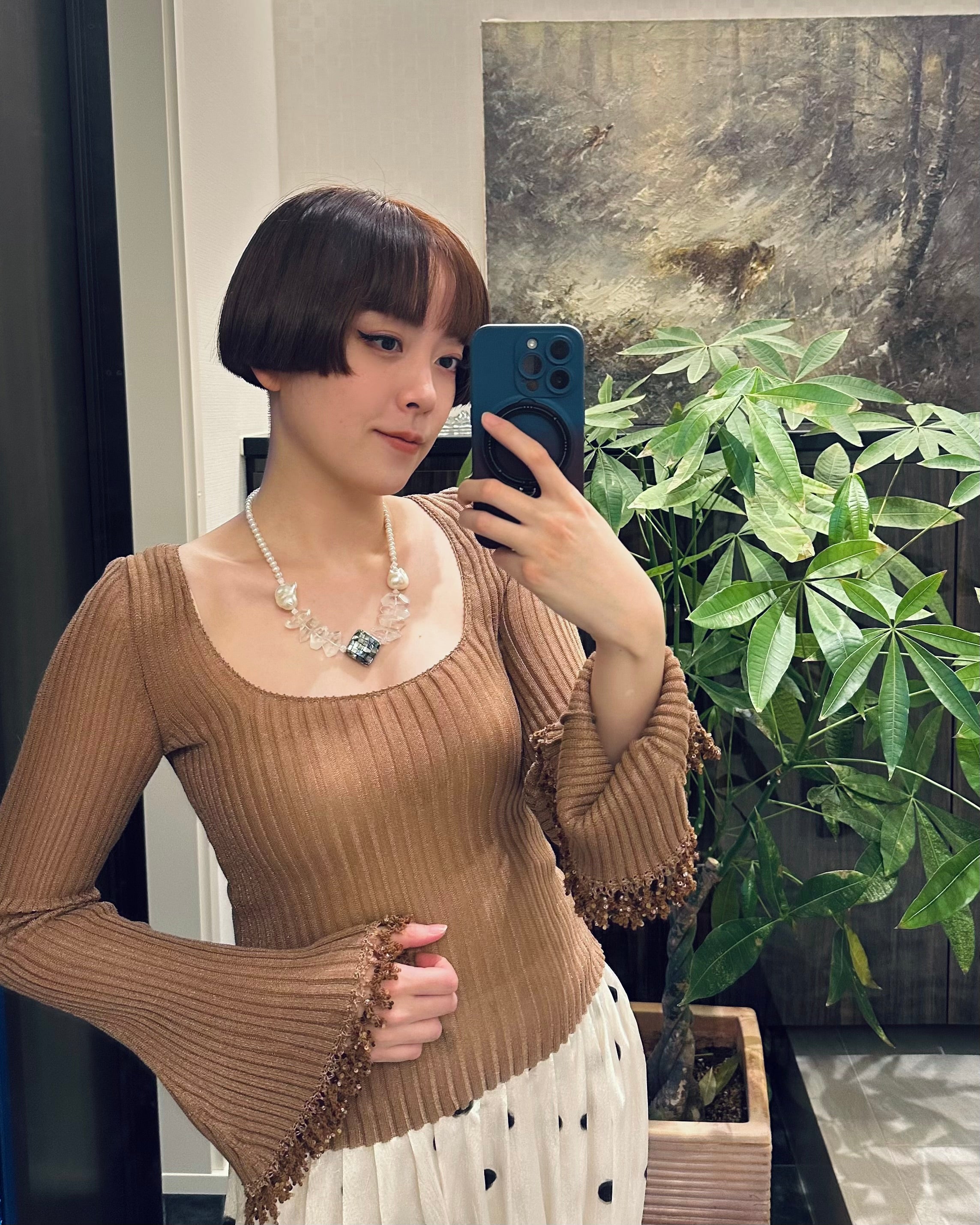 Prism Fragment — Pearl & Quartz Necklace