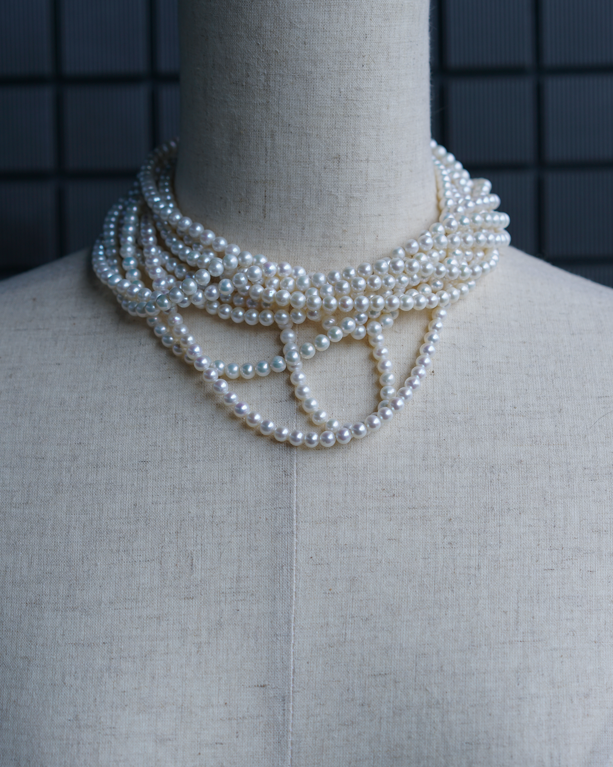 White Noise | Multi-Strand Freshwater Pearl Necklace | Lumefia
