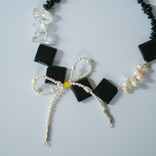 After Hours — Baroque Pearl & Agate Necklace