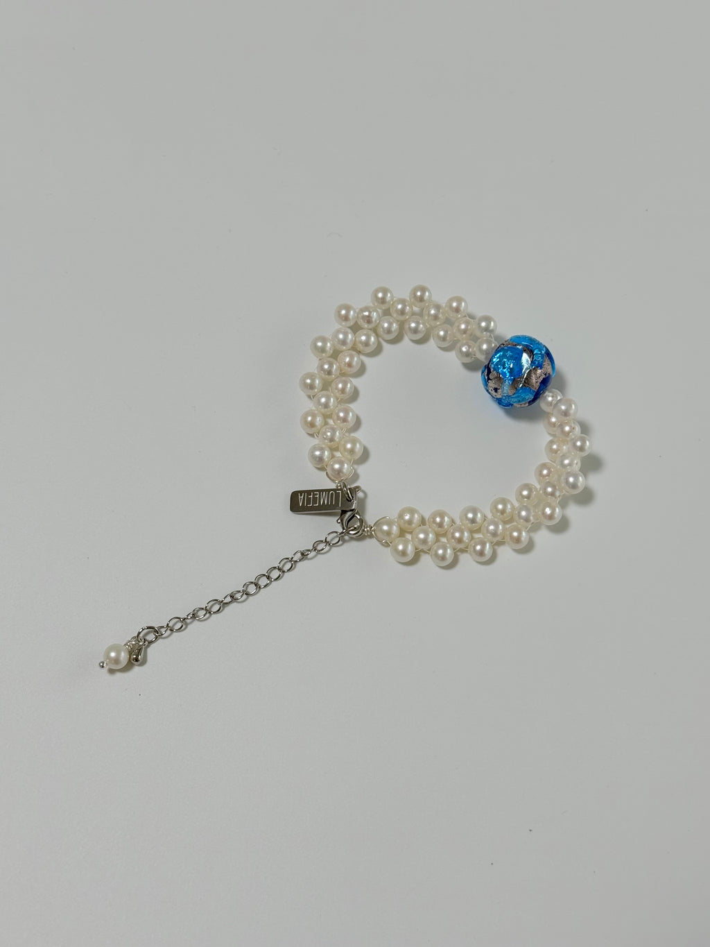 Blue Note | Freshwater Pearl & Japanese Glass Bracelet | Lumefia