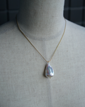 Line & Pearl 02 | Baroque Pearl & Stainless Steel Chain Necklace | Lumefia