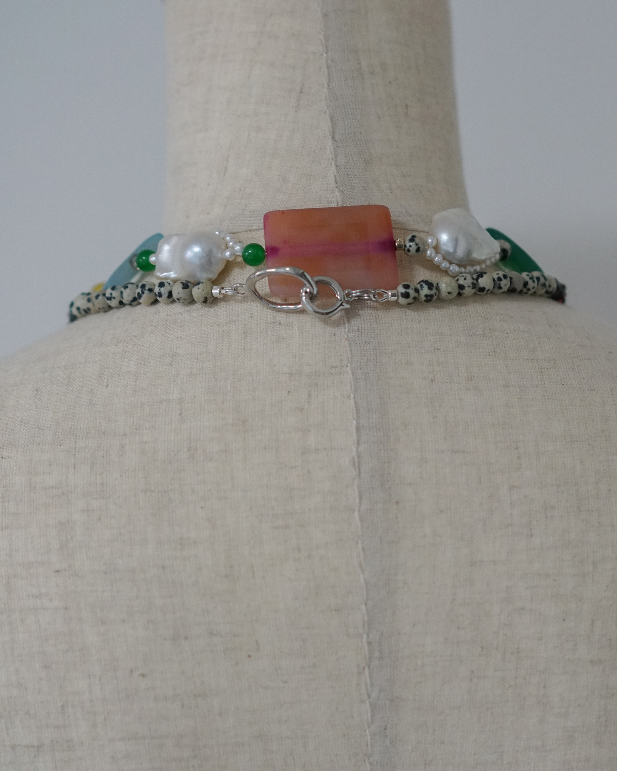 Iris — Baroque Pearl & Agate Necklace