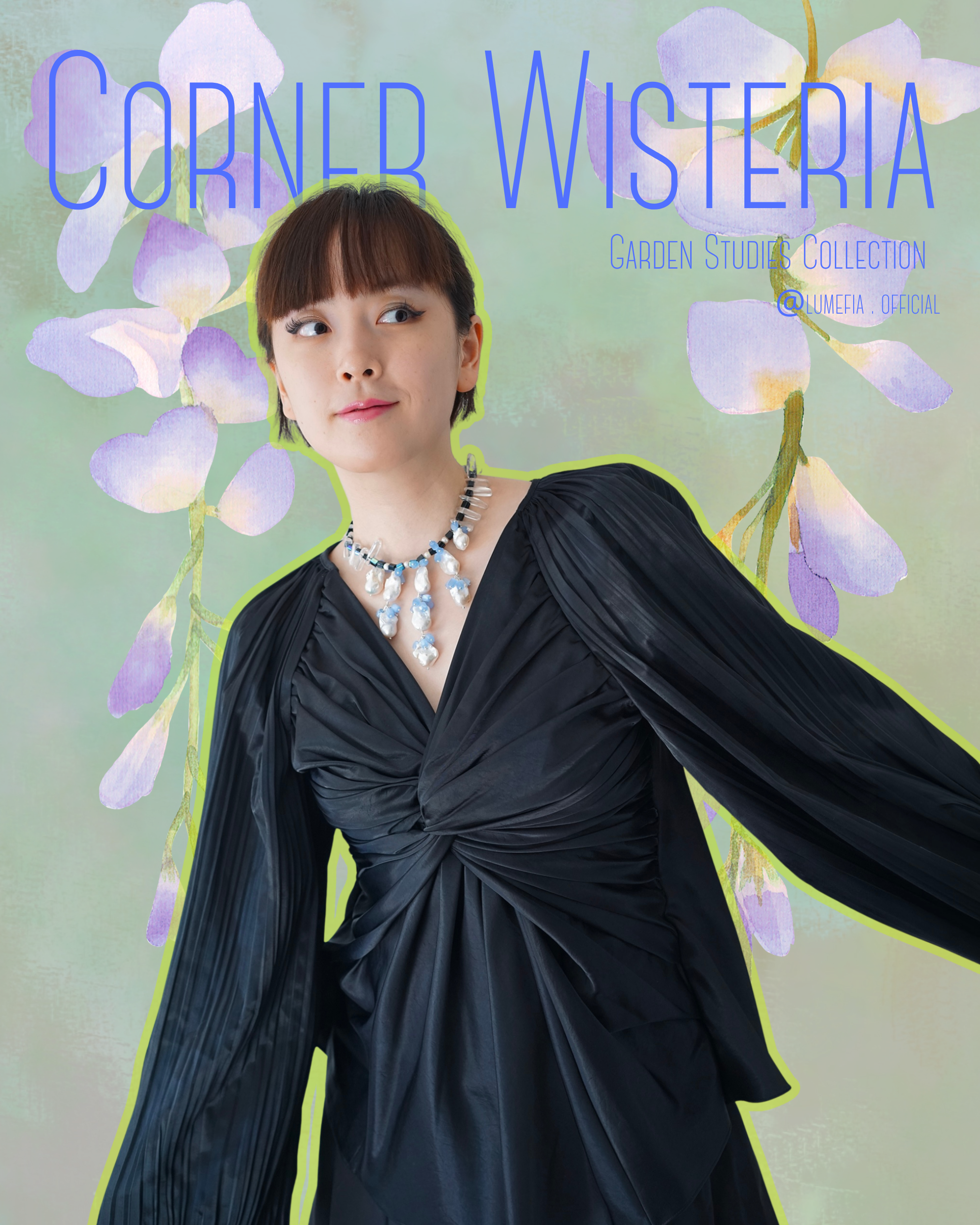 Corner Wisteria — Baroque Pearl & Clear Quartz Necklace