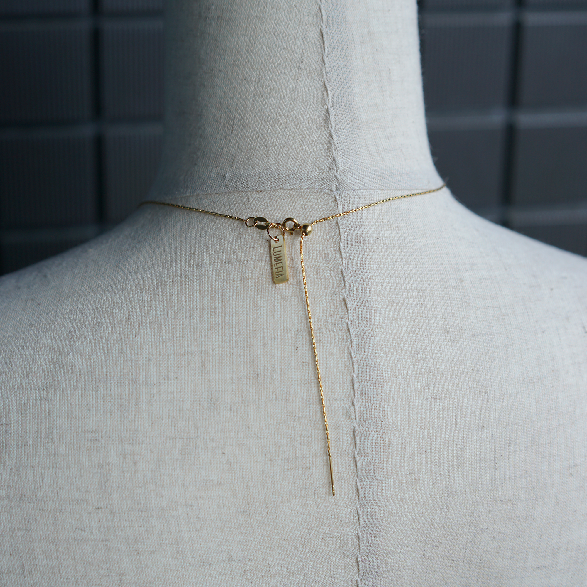 Line & Pearl 02 | Baroque Pearl & Stainless Steel Chain Necklace | Lumefia
