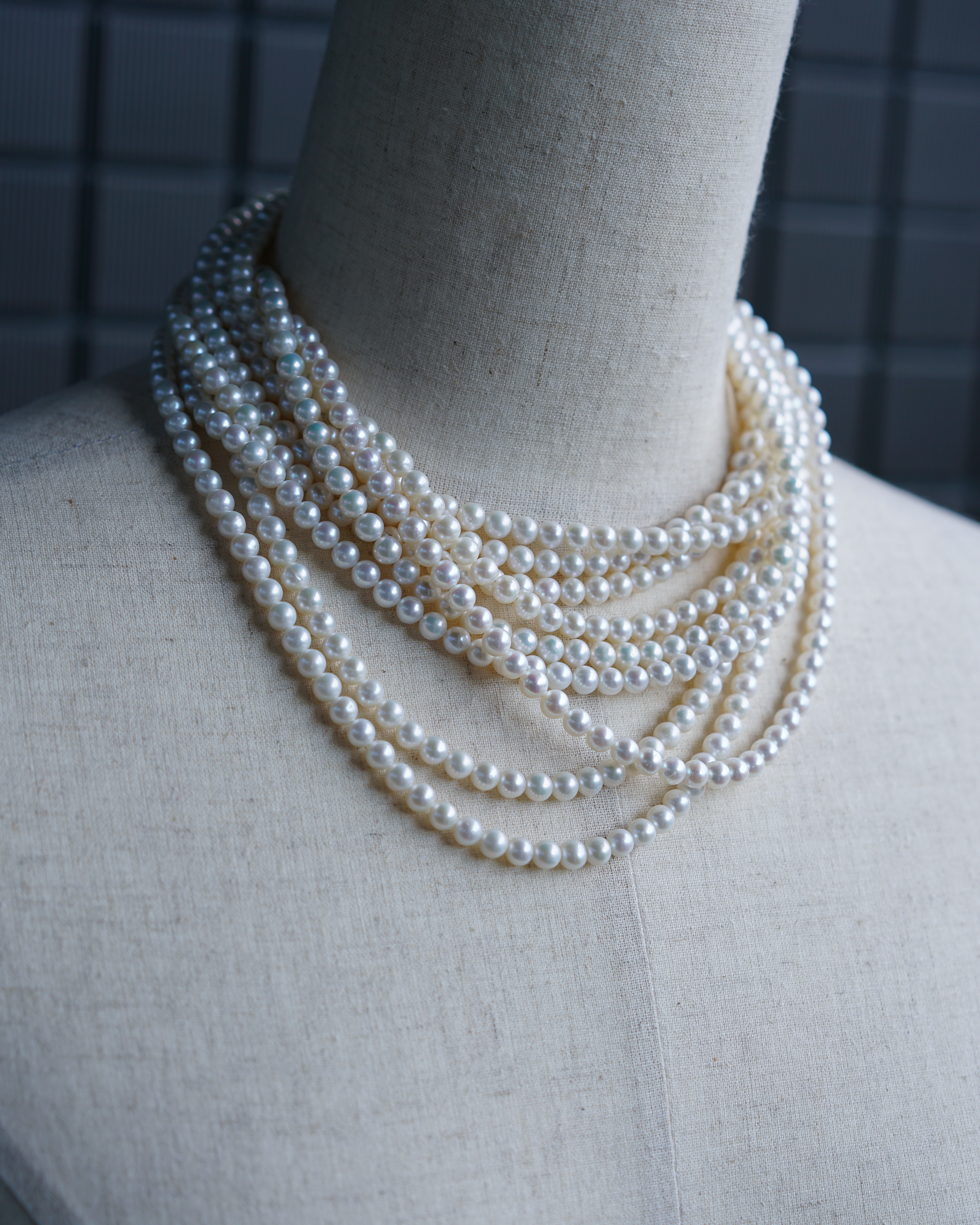 White Noise | Multi-Strand Freshwater Pearl Necklace | Lumefia