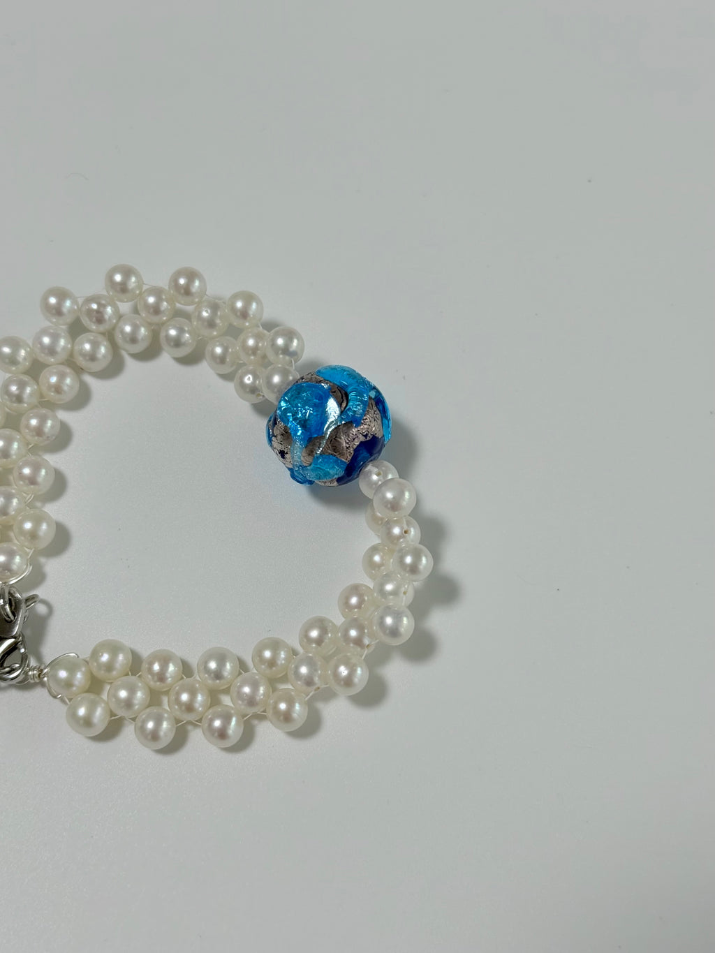 Blue Note | Freshwater Pearl & Japanese Glass Bracelet | Lumefia