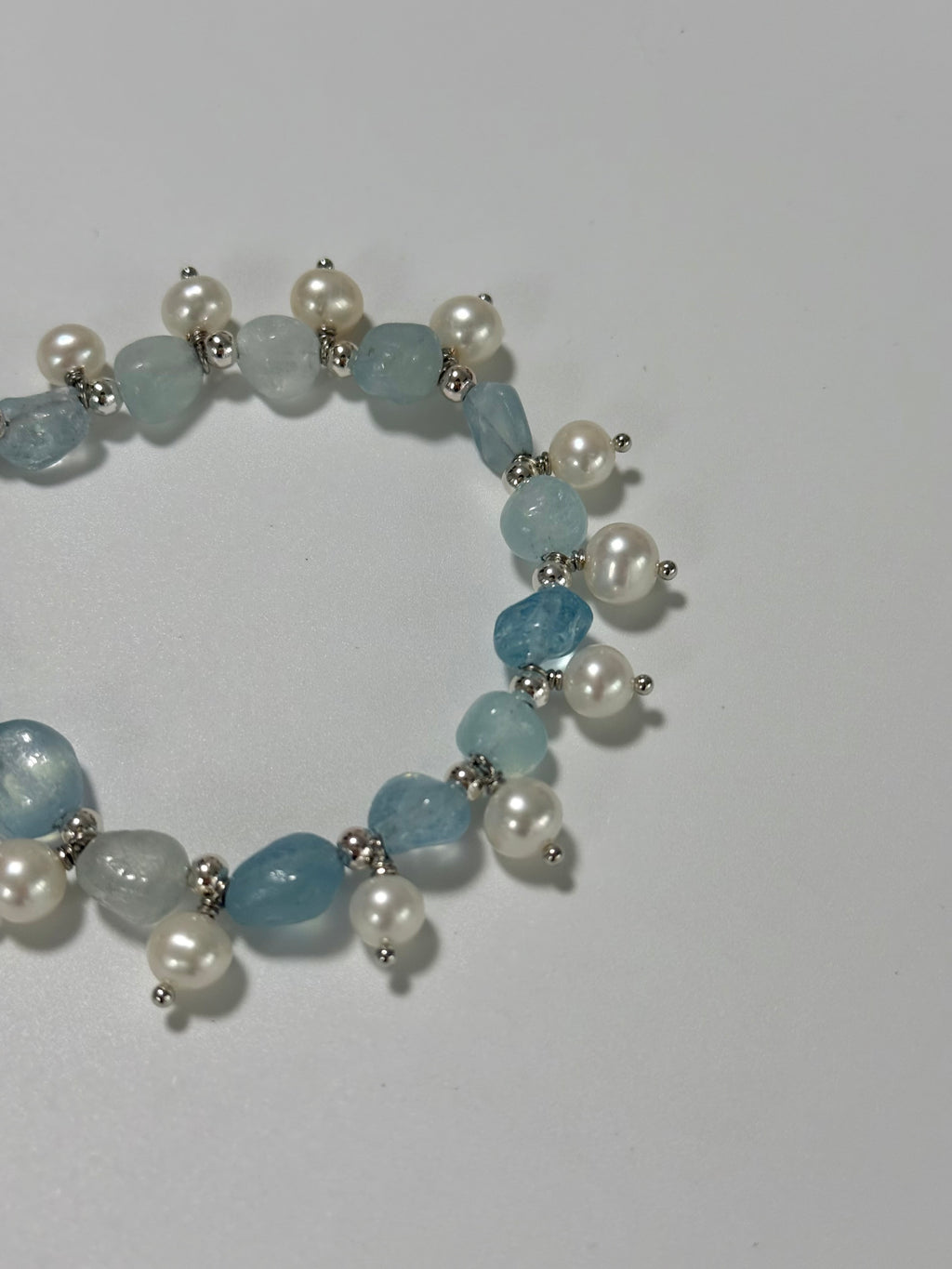 Sea Mist | Aquamarine & Freshwater Pearl Bracelet | Lumefia