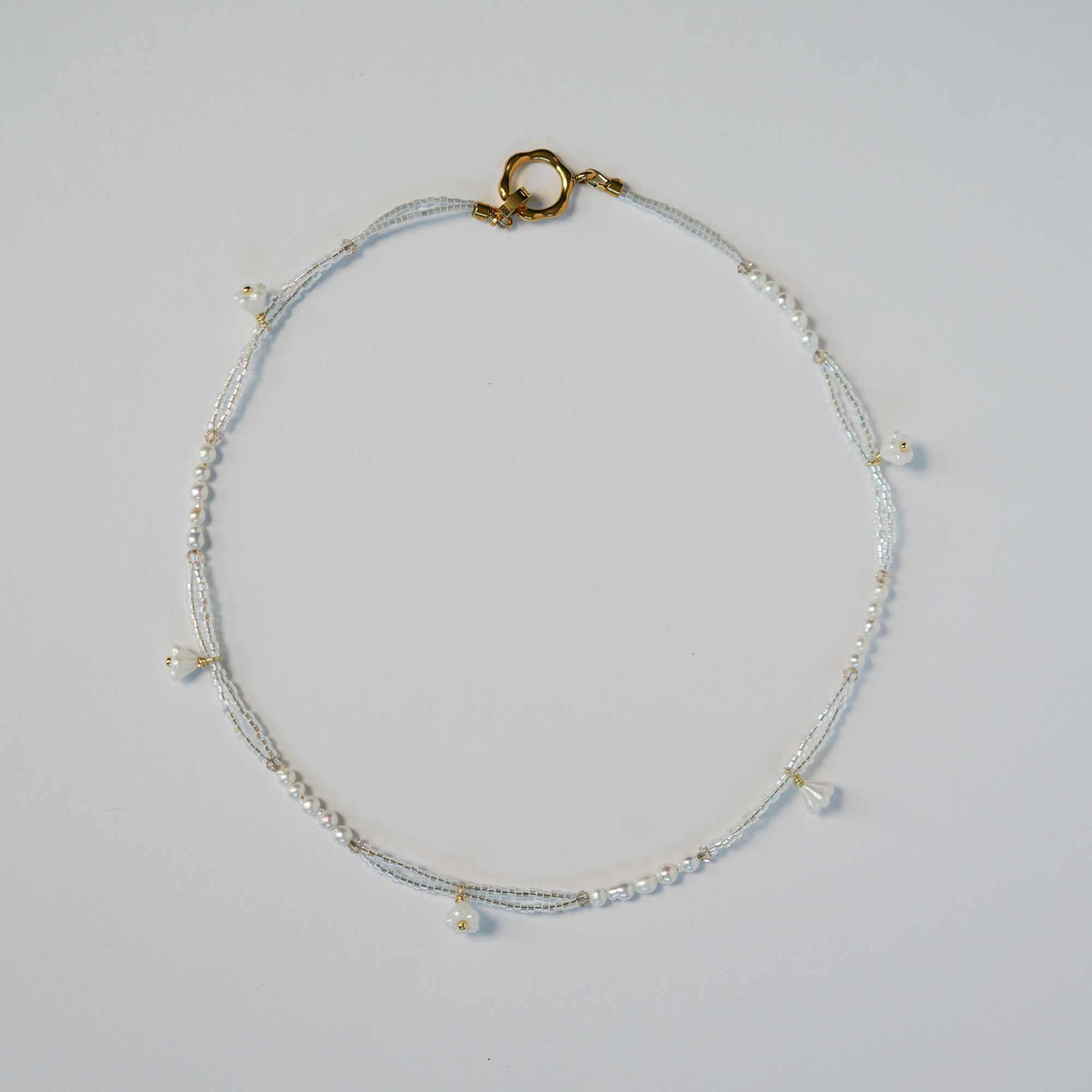 Lily of the Valley | Baroque Pearl & Glass Bead Necklace | Lumefia