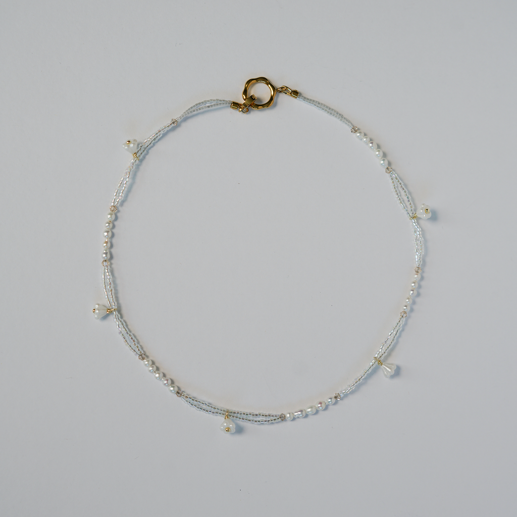 Lily of the Valley | Baroque Pearl & Glass Bead Necklace | Lumefia