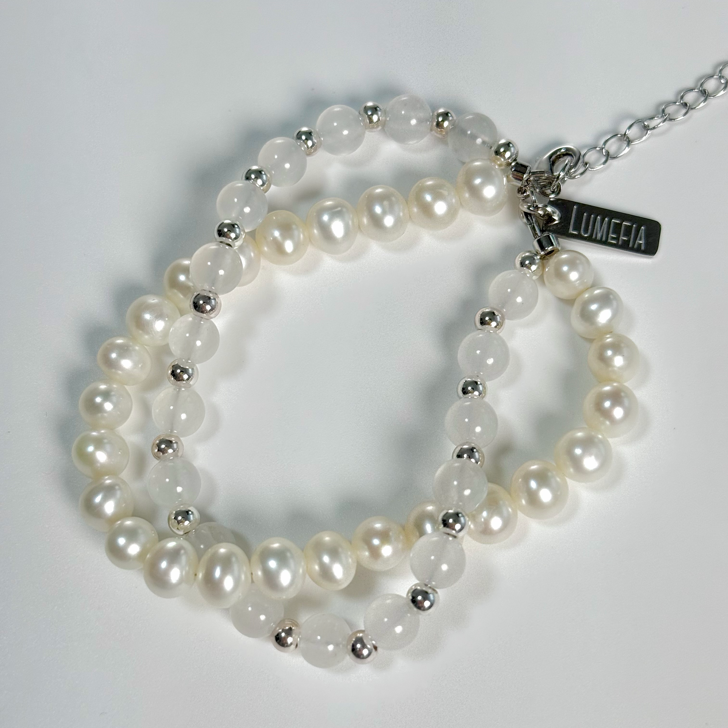 Pearl Bracelet 01 | White Jade & Pearl Bracelet | Lumefia