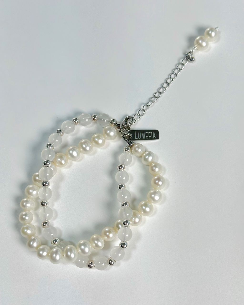 Pearl Bracelet 01 | White Jade & Pearl Bracelet | Lumefia