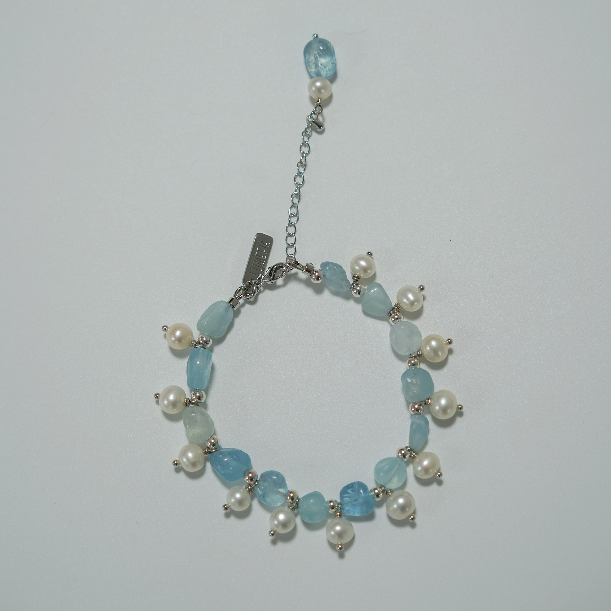 Sea Mist | Aquamarine & Freshwater Pearl Bracelet | Lumefia