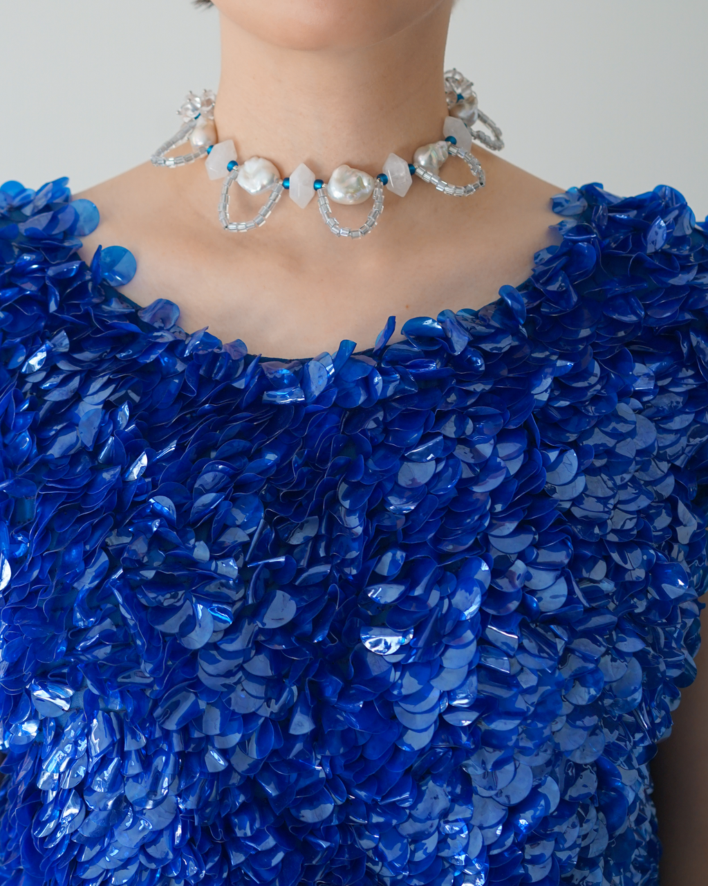 Silver Pulse — Baroque Pearl & Quartz Choker