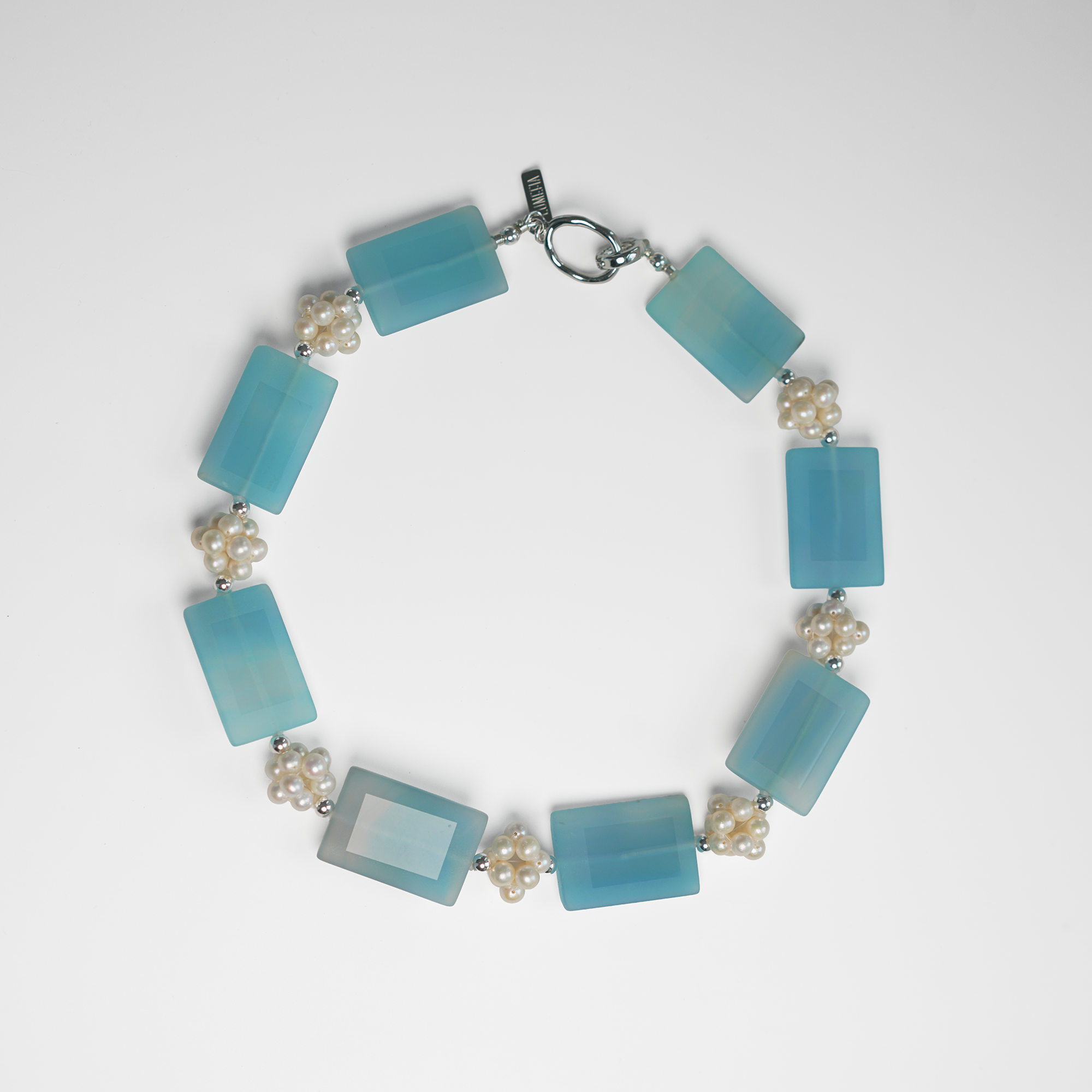 Sky Drops — Pearl & Agate Necklace