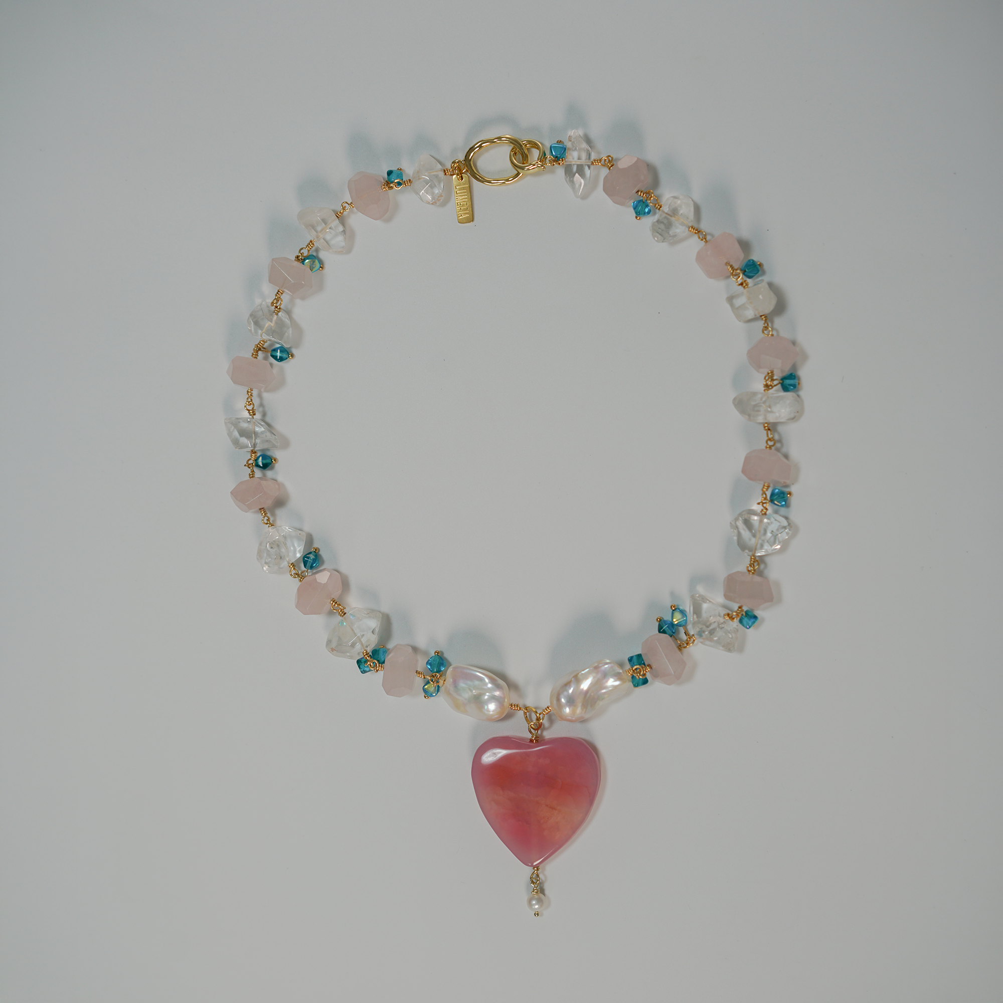 Soaring Heart — Quartz, Baroque Pearl & Agate Necklace