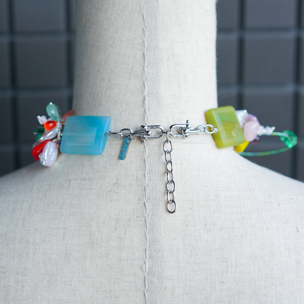 Sugar Weather Necklace | Agate, Baroque Pearl & Czech Glass Necklace | Lumefia