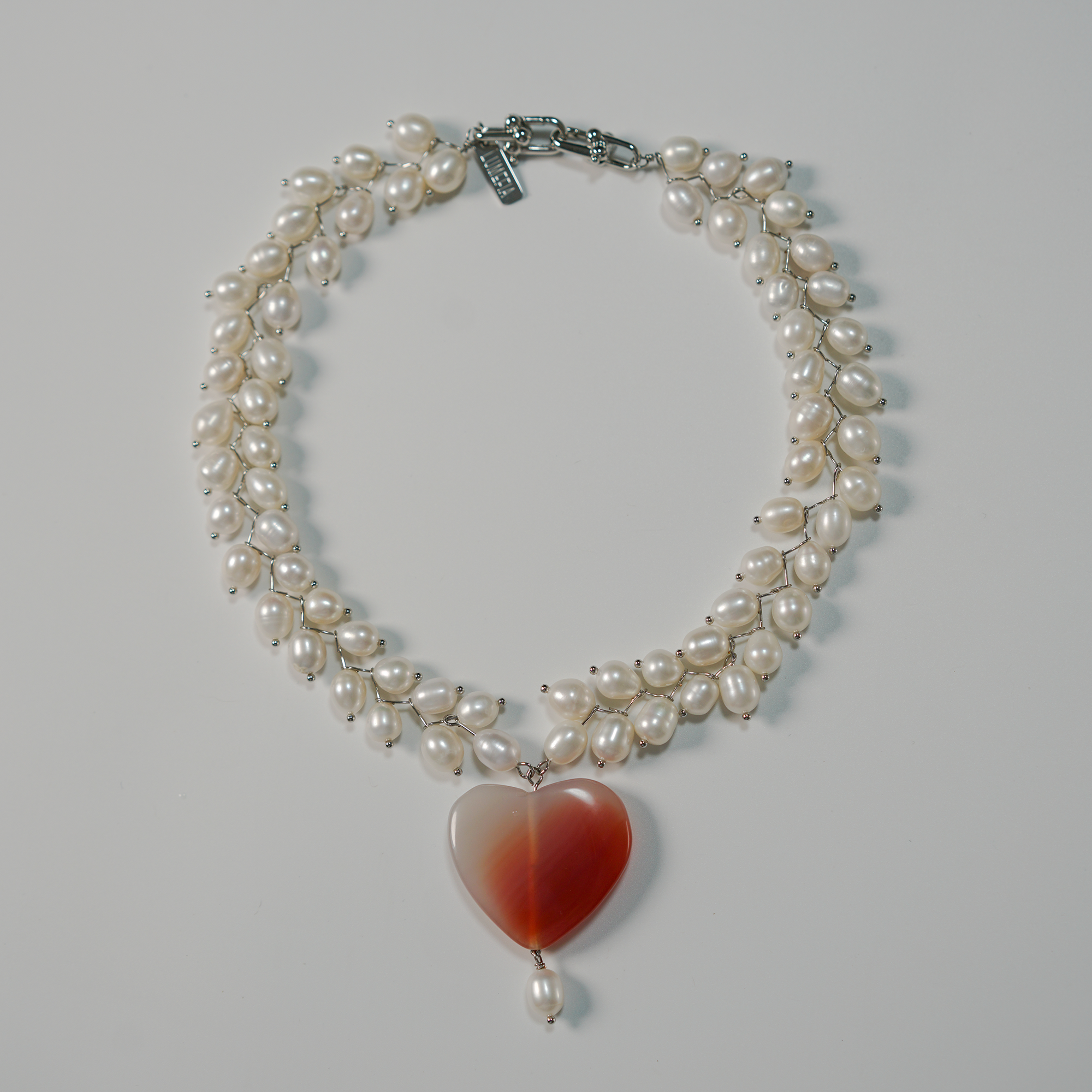 Sunlit Rose | Pearl & Agate Necklace | Lumefia