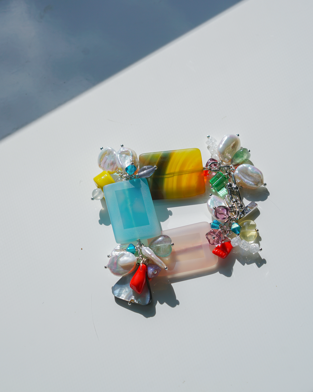 Sugar Weather Bracelet | Agate, Baroque Pearl & Czech Glass Bracelet | Lumefia